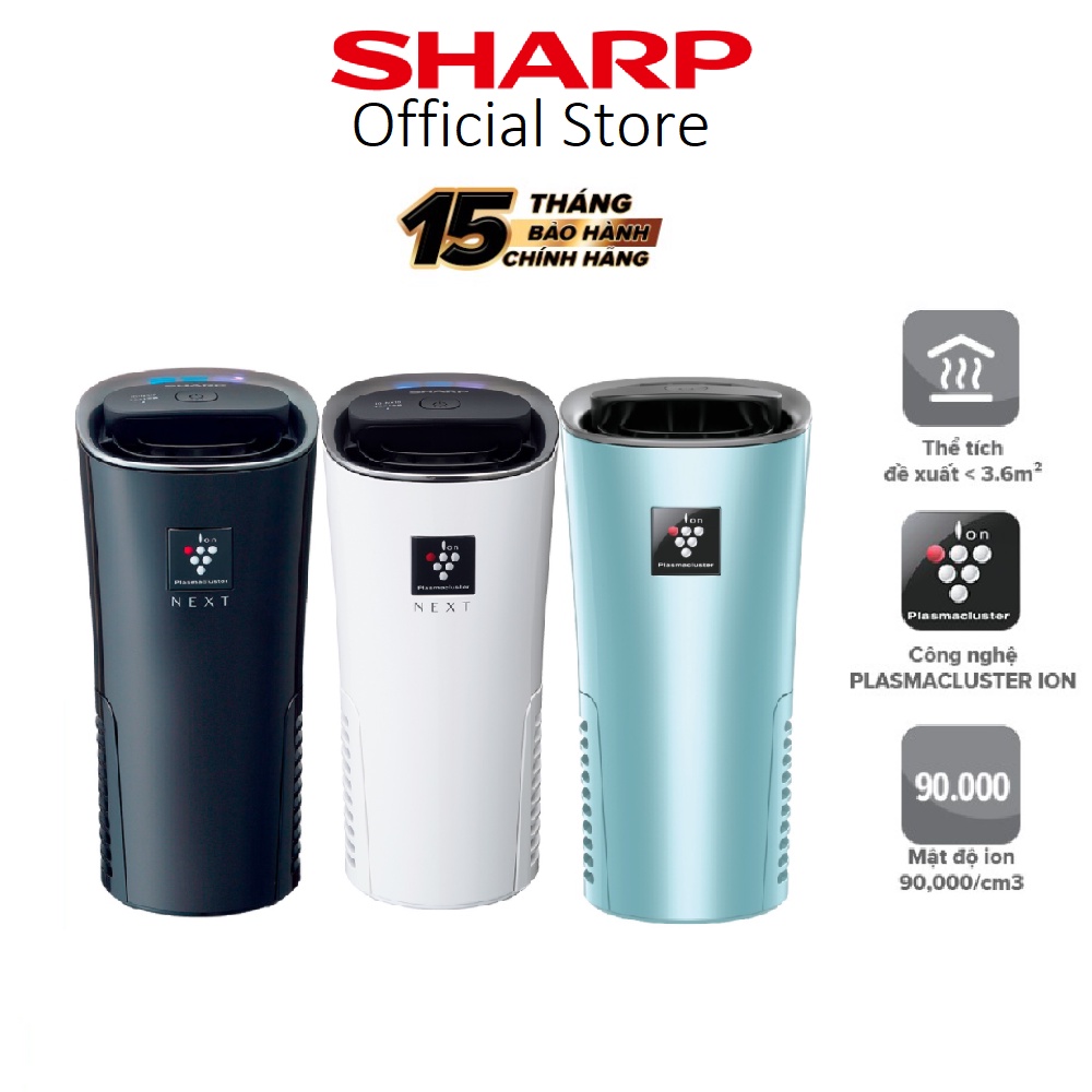 Máy lọc không khí xe hơi ô tô Sharp IG-NX2E -A/B/W , khử mùi mật độ cao 90.000 ion/1cm3 - Hàng chính hãng