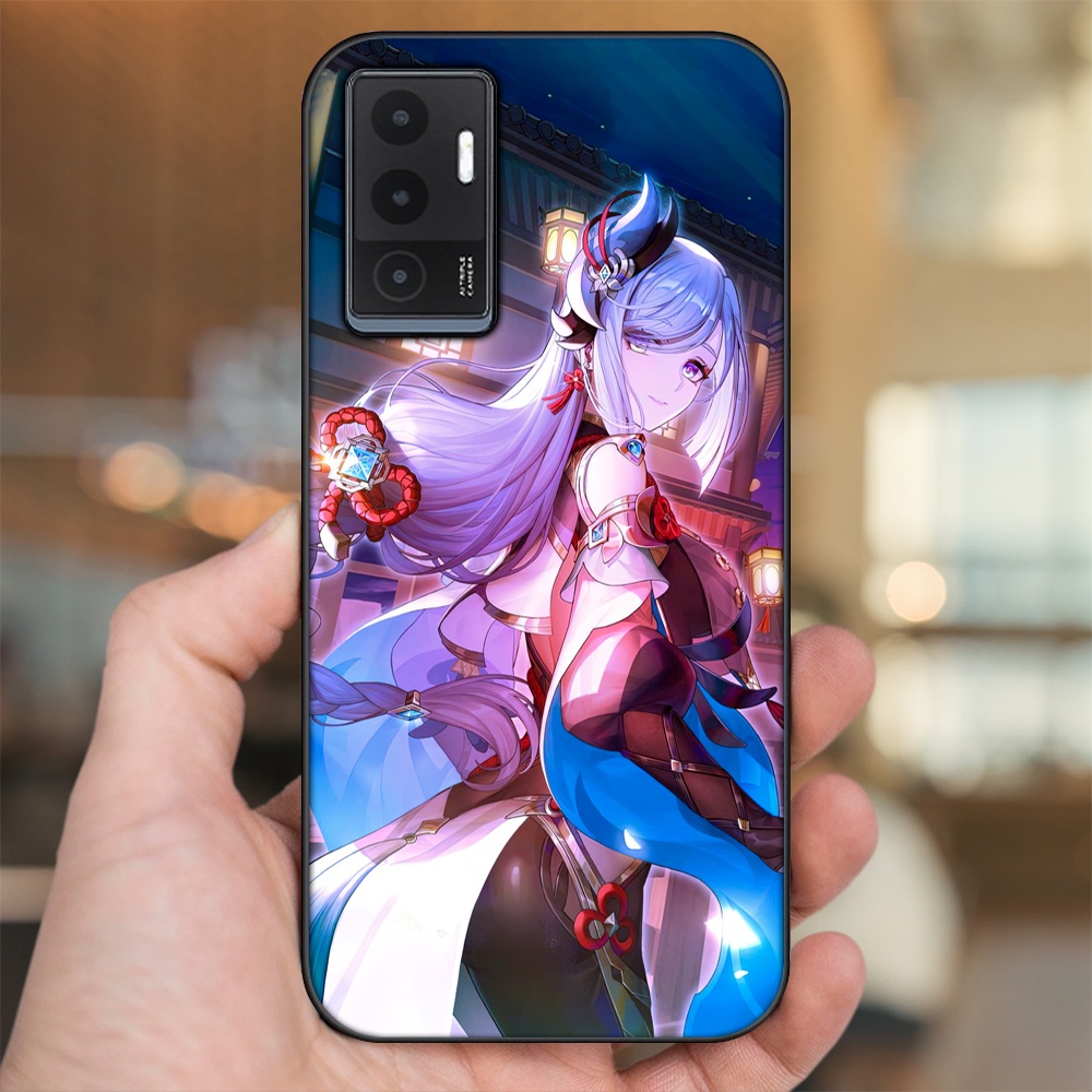 Ốp lưng Vivo V23e viền đen in hình Shenhe Genshin Impact