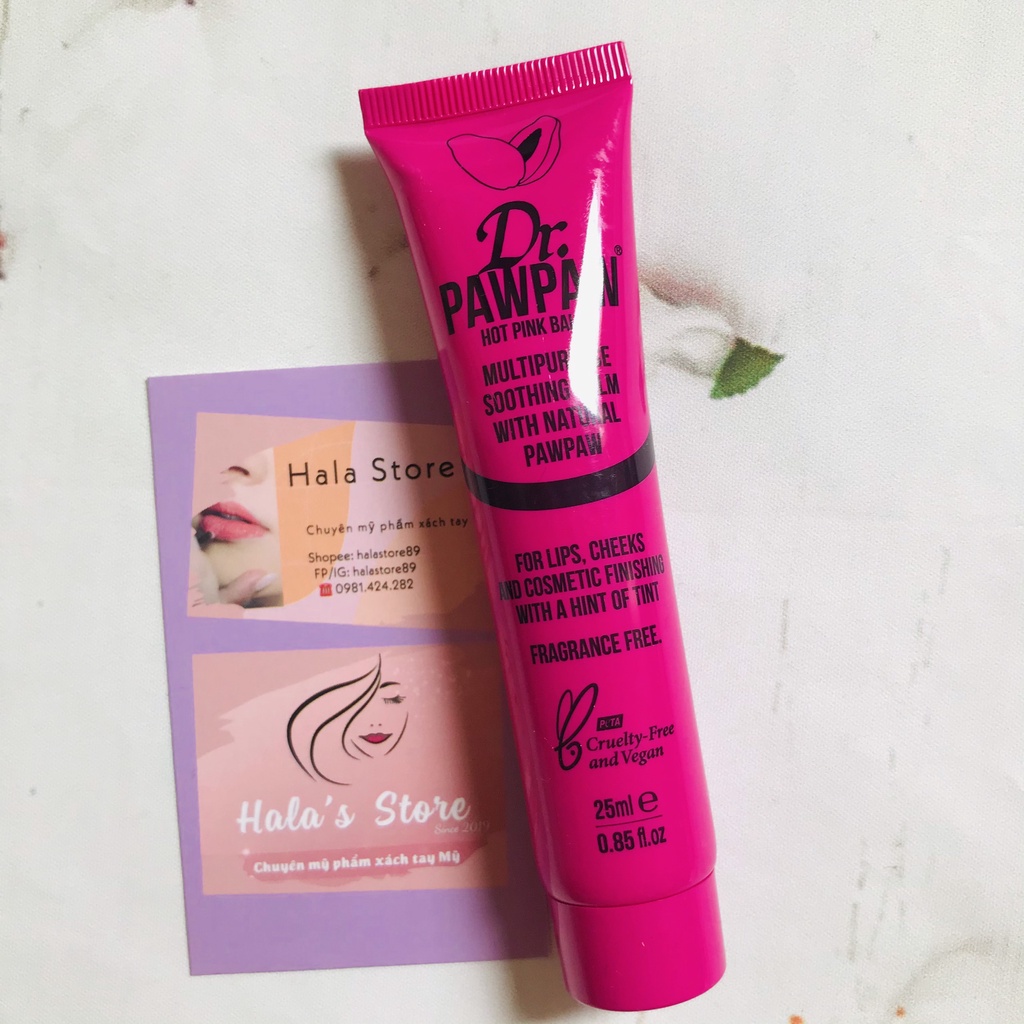 Dr. PAWPAW Sáp đa năng dùng được trang điểm môi, mắt, má, cằm Multi-Purpose Hot Pink Balm 25ml