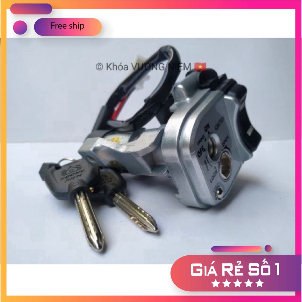 (KHOÁ VƯƠNG NIỆM) Bộ Ổ Khoá Xe Airblade Đời 2007 ĐẾN 2012 Chìa 8 Cạnh Chống Trộm Chính Hãng