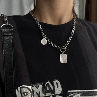 Stainless steel does not rust, does not fade, anti allergy korean hiphop Choker necklace Charmed Pendant