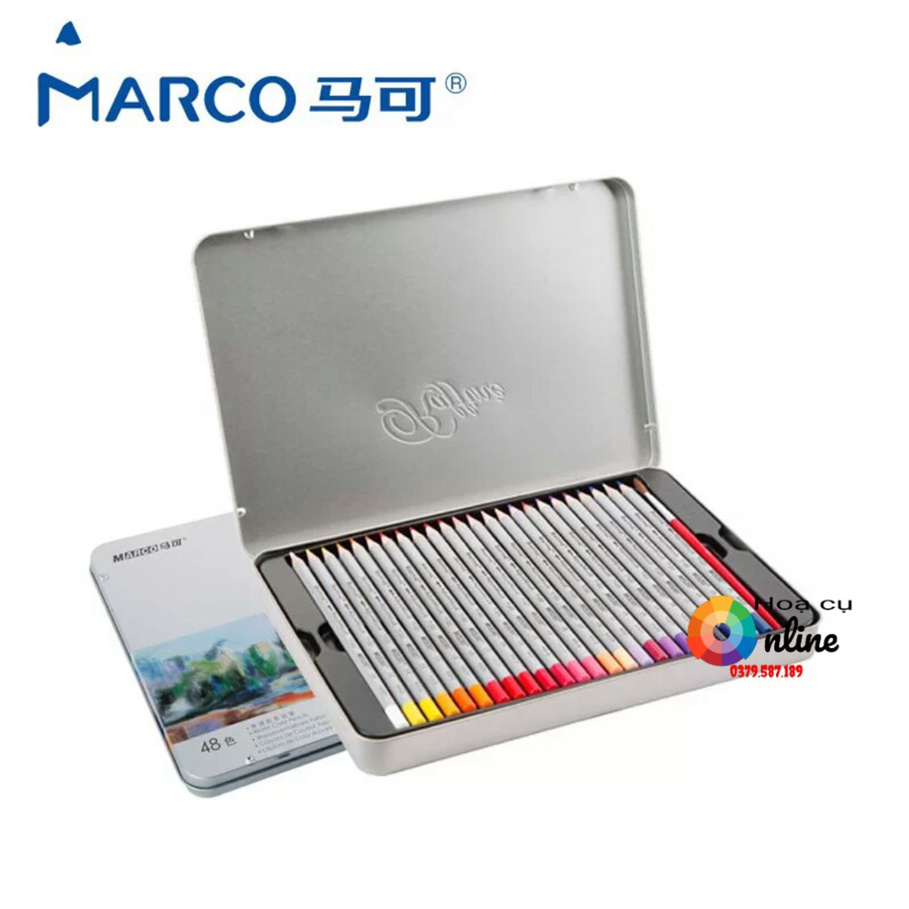 CHÌ MÀU MARCO HỘP 12 MÀU ( CHÌ MÀU KHÔ, CHÌ MÀU NƯỚC)