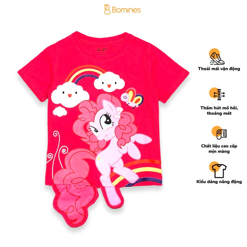 Áo thun bé gái hoạt hình Little Pony, vịt Daisy xinh xắn vải thun cotton thoáng mát 12-30kg hãng Bomines