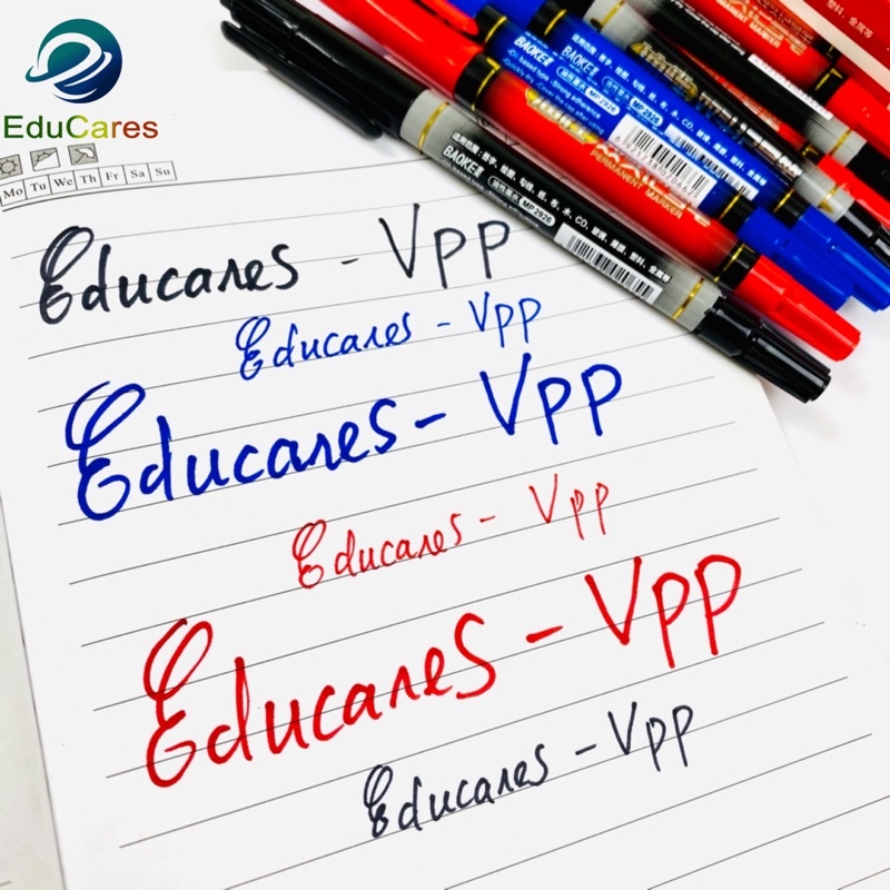 Bút lông dầu dạ kính 2 đầu BAOKE Xanh, Đen, Đỏ - viết đĩa CD không xoá được  cao cấp