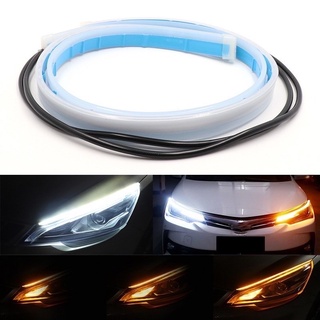Bộ 2 dây LED mí ô tô dán đèn xi nhan nháy đuổi 60cm Silicon chống nước - Led tích hợp xi nhan chạy đuổi đèn daylight