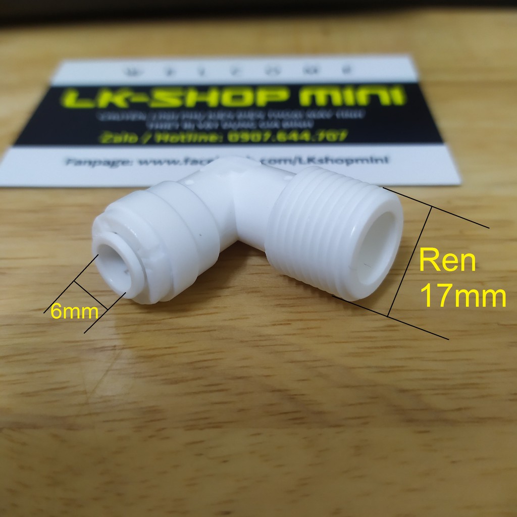 Co nối ren 17mm ra dây ống 10mm/6mm