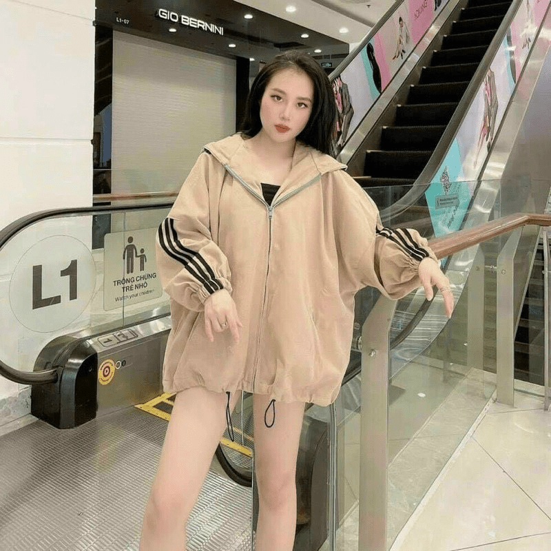 ÁO KHOÁC DA LỘN NỮ PHỐI 3 VIỀN SỌC TAY CAO CẤP CHẤT LIỆU BAO MÁT