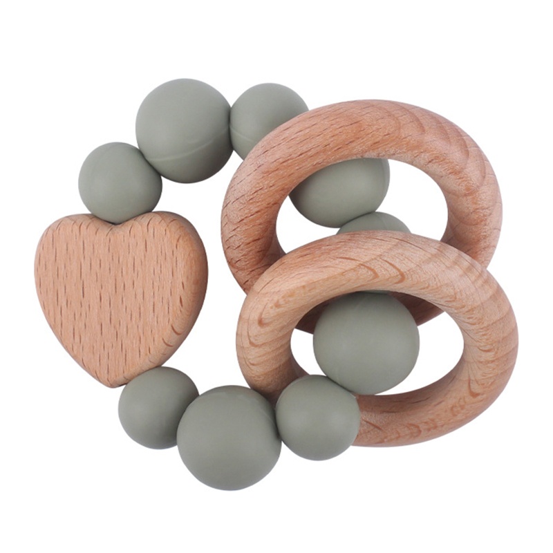 Haha Bộ Đồ Chơi Ngậm Nướu Bằng Silicone Đính Hạt Tự Nhiên Dành Cho Trẻ Em