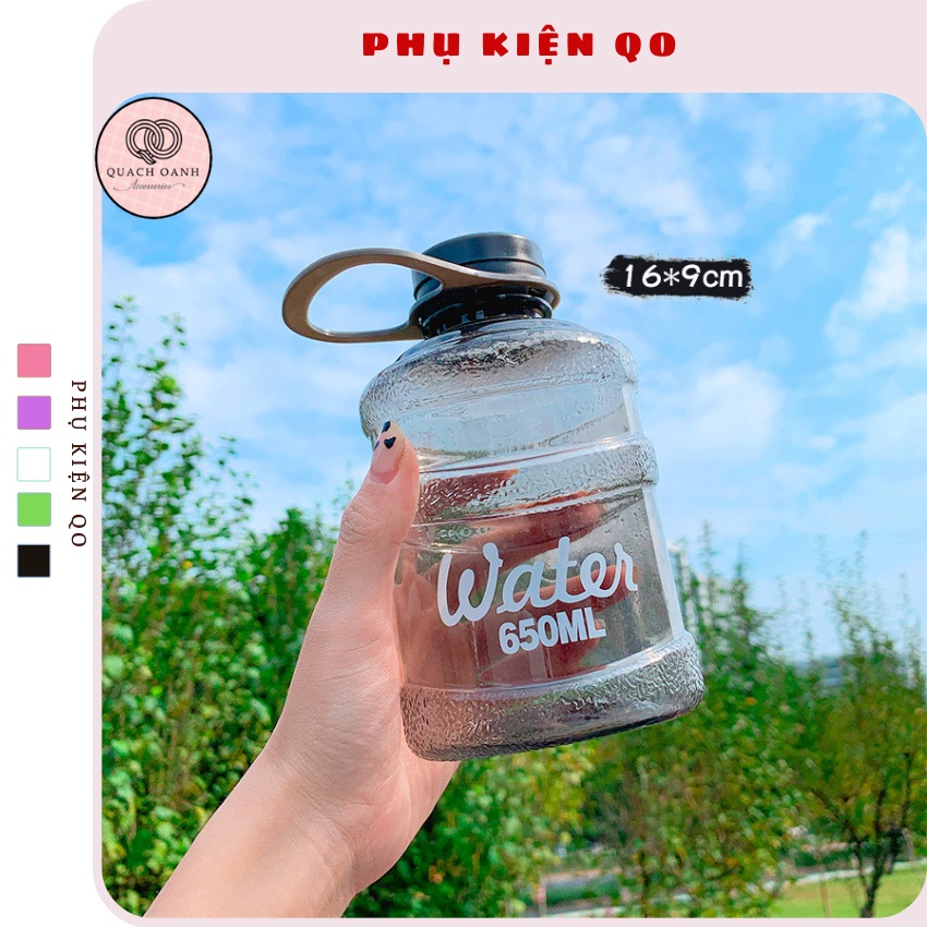 Bình đựng nước nhựa trong Water có quai cầm 650ml BN10
