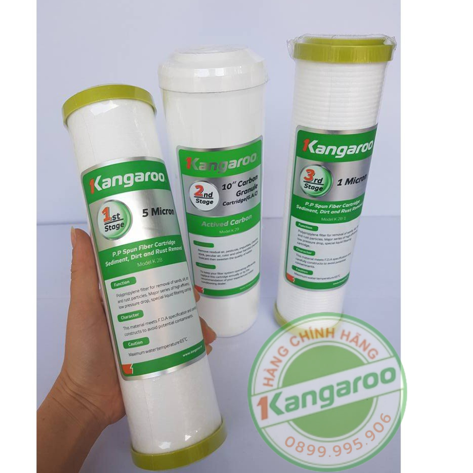 Bộ Lõi lọc nước Kangaroo - Lõi 1/2/3 - Chính hãng của kangaroo