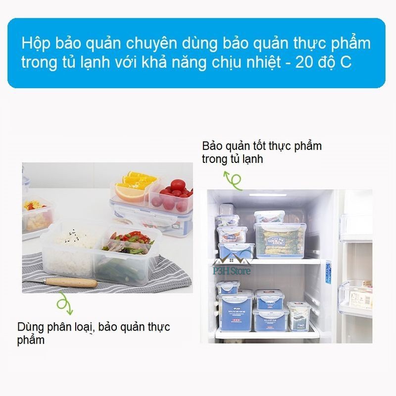 Hộp bảo quản Lock&amp;Lock Classic dung tích 3.4L có vĩ tách nước chống thấm ngược HPL848