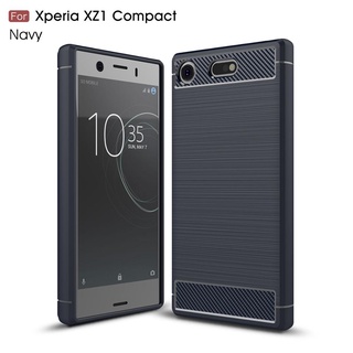 Ốp điện thoại TPU silicon mềm chống sốc họa tiết sợi carbon cho Sony Xperia XZ1 Compact XZ1 MINI chất lượng