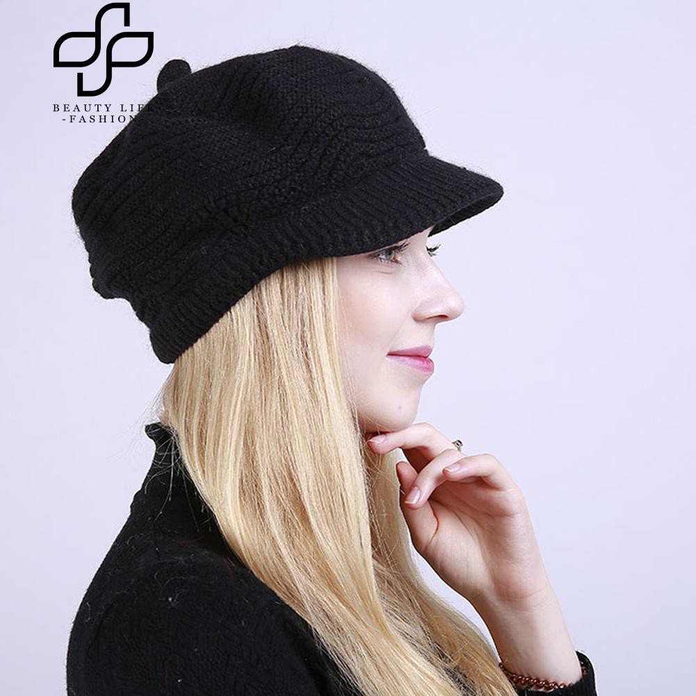 Mũ len giữ ấm vành tròn phong cách thời trang cho phái nữ