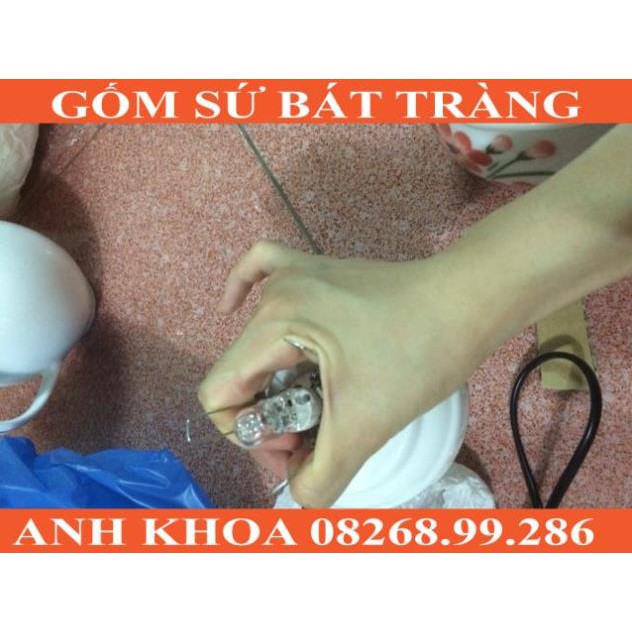 Cách lắp 1 cái đèn xông tinh dầu có kẹp đèn - Gốm sứ Bát Tràng Anh Khoa