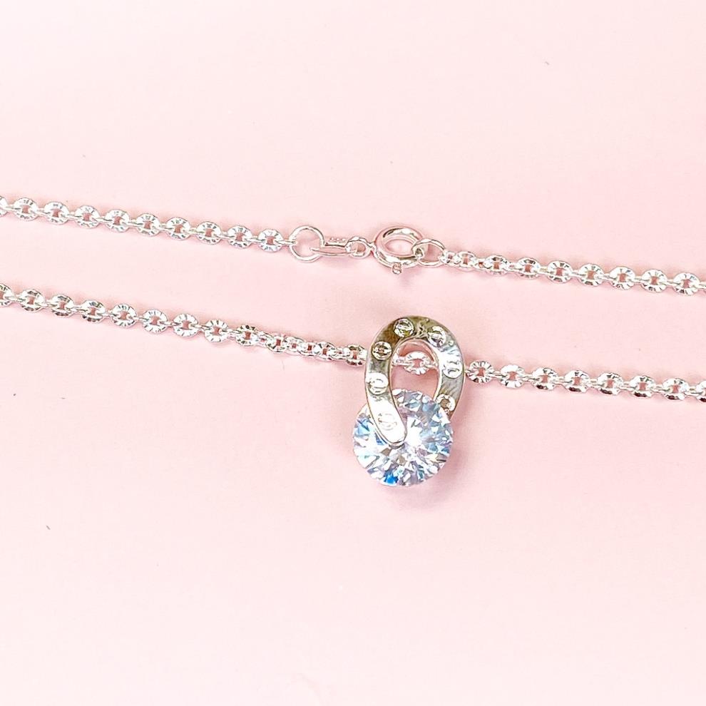 Dây chuyền bạc mặt đính đá lấp lánh Phong Cách Hàn Quốc - ANTA Jewelry ATJ8053