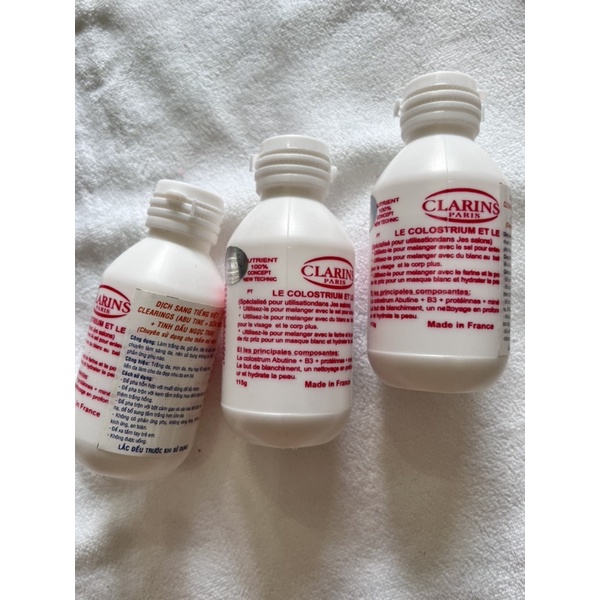 Sữa non clarins 115g trộn kem tắm trắng,đắp mặt nạ  siêu mịn.siêu thơm dưỡng ẩm da 1 lốc 6 chai shop có bán lẻ1 chai 25k