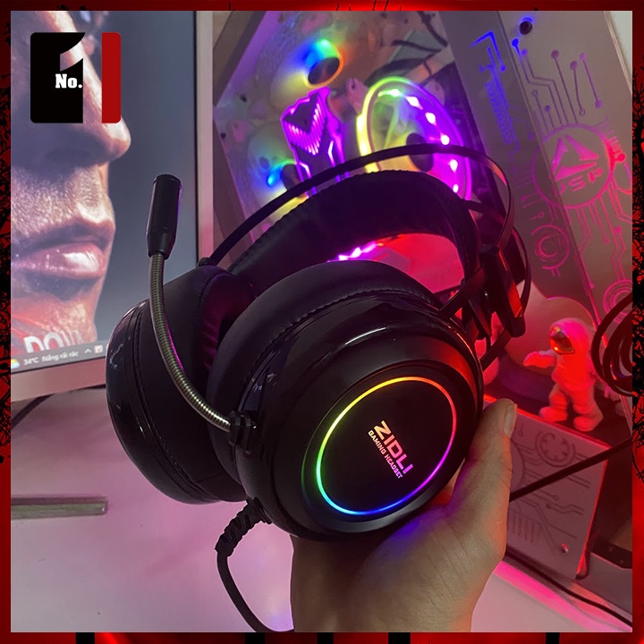 Tai Nghe Chụp Tai Máy Tính Có Mic ZIDLI ZH7-RB Led Rgb Tai Nghe Headphone Gaming Vi Tính Laptop Pc Có Dây