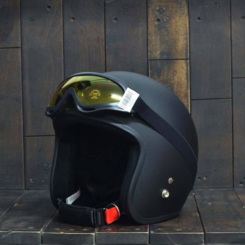 Bán sỉ - Kính UV400 có dây đeo kèm mũ bảo hiểm nửa đầu nón bảo hiểm 1/2 3/4 cào cào bảo vệ mắt kính phượt xe máy motor