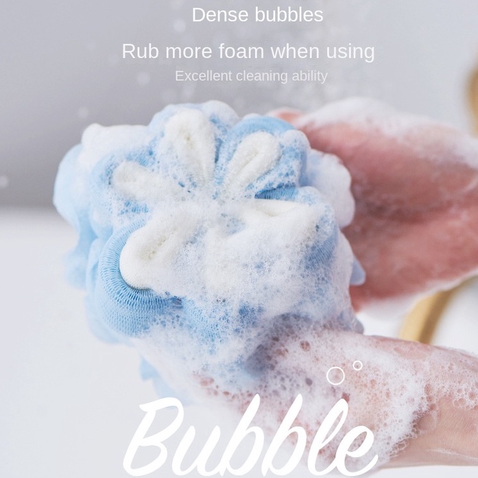 Bông Tắm Tạo Bọt Nhà Tắm Bông Tắm Hai Màu Hình Hoa Tẩy Tế Bào Chết Làm Sạch Da