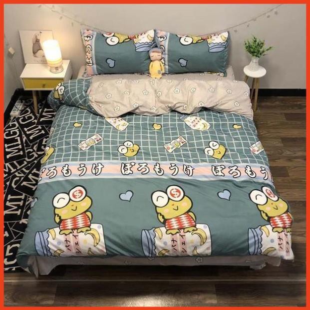 Bộ chăn ga Cotton Poly chú ếch con - mẫu mới phong cách Hàn Quốc