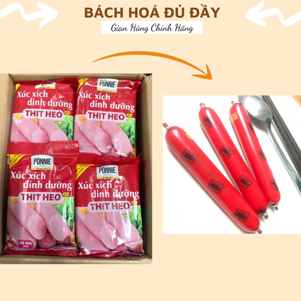 Xúc xích heo Ponnie 88% thịt loại mới, xúc xích dinh dưỡng Ponnie ngon cực kì, ăn là ghiền