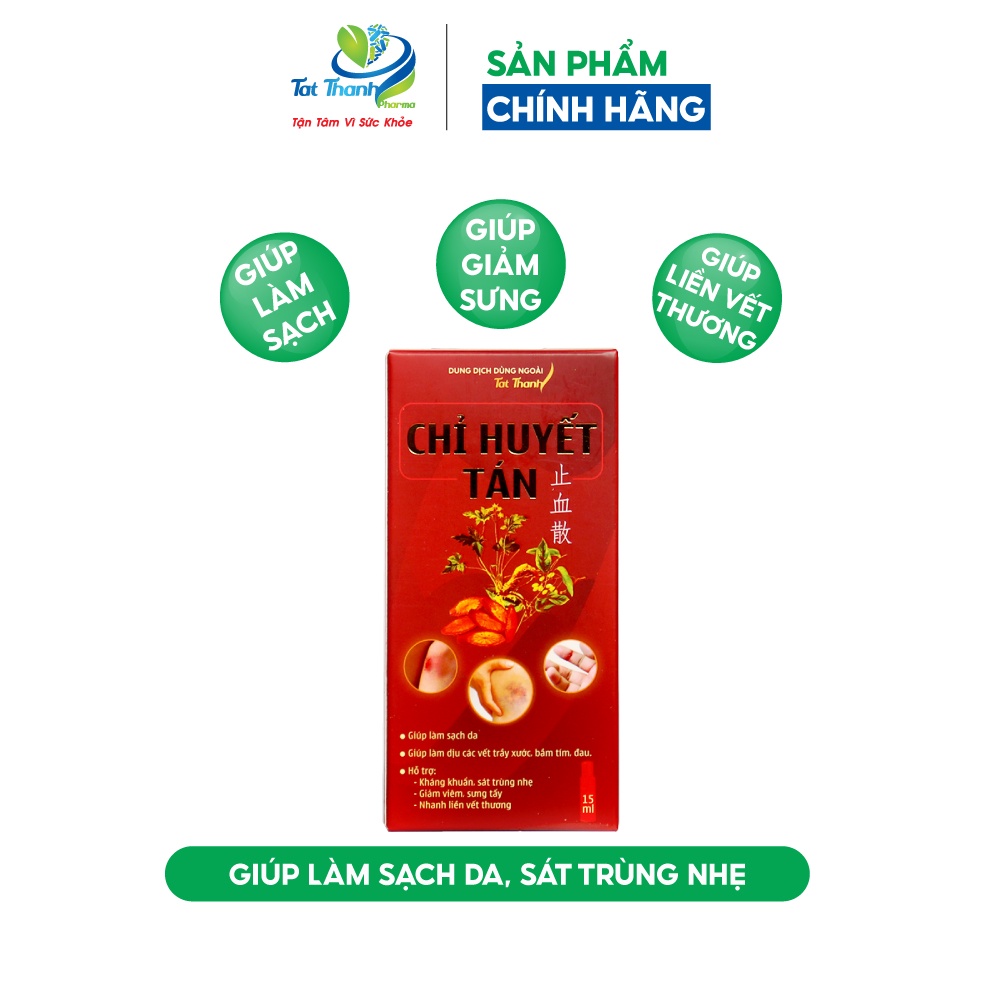 Dung dịch dùng ngoài Chỉ Huyết Tán Tất Thành Pharma xịt thảo dược làm dịu vết trầy xước 15ml