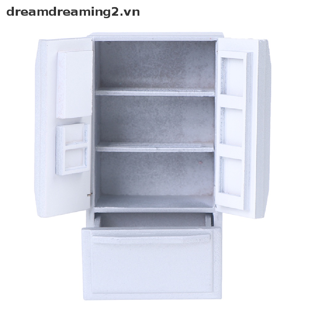 Mô hình tủ lạnh mini trang trí nhà búp bê tỉ lệ 1/12