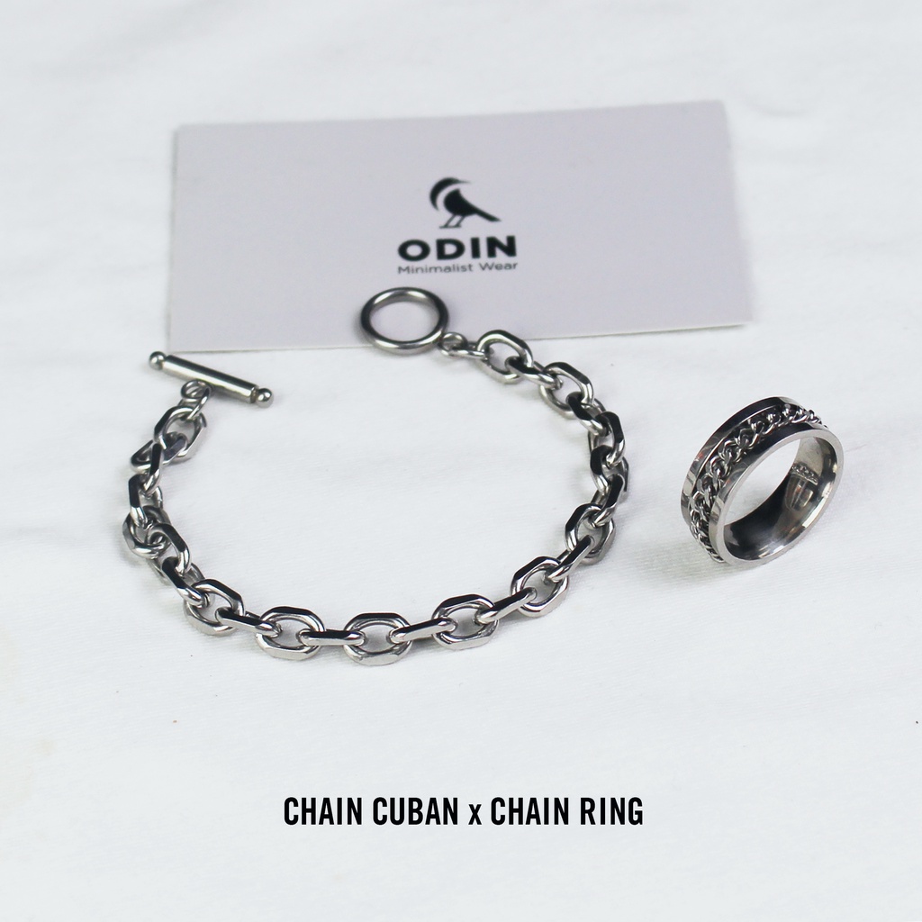Vòng tay Chain Olympus và nhẫn Chain - Thép Titan KHÔNG GỈ - V2