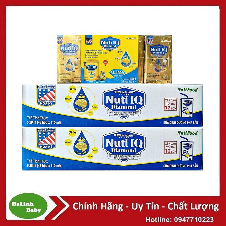 Sữa Bột pha sẵn Nuti IQ Diamond 110ml [Thùng 48 hộp]