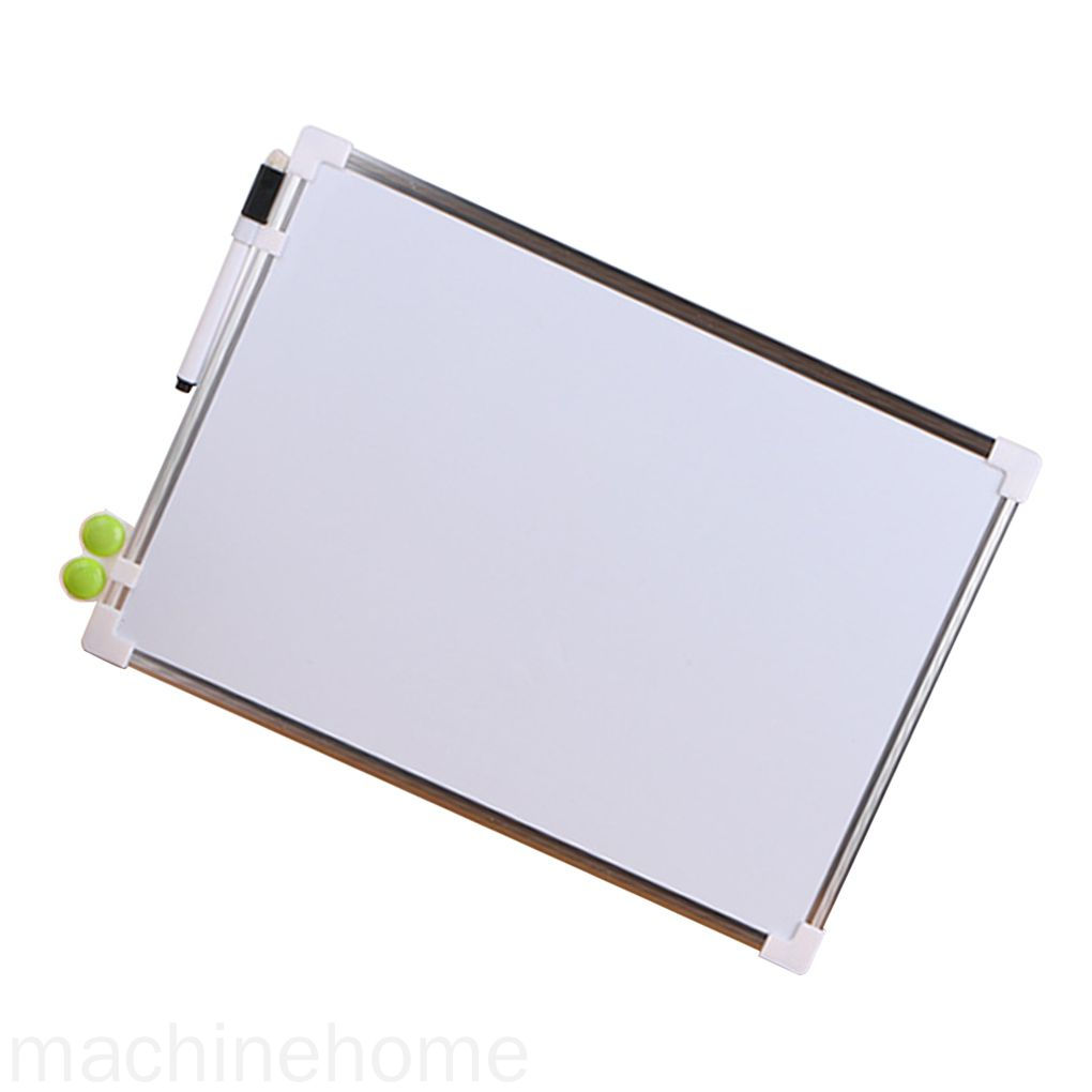 Bảng trắng từ tính 2 mặt có nút nam châm và bút viết xóa khô cho văn phòng và trường học