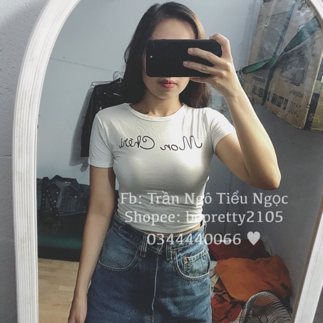 Áo croptop ngắn tay Mon Cheri