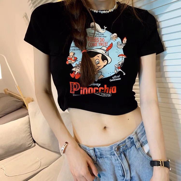 Áo thun croptop hoạt hình