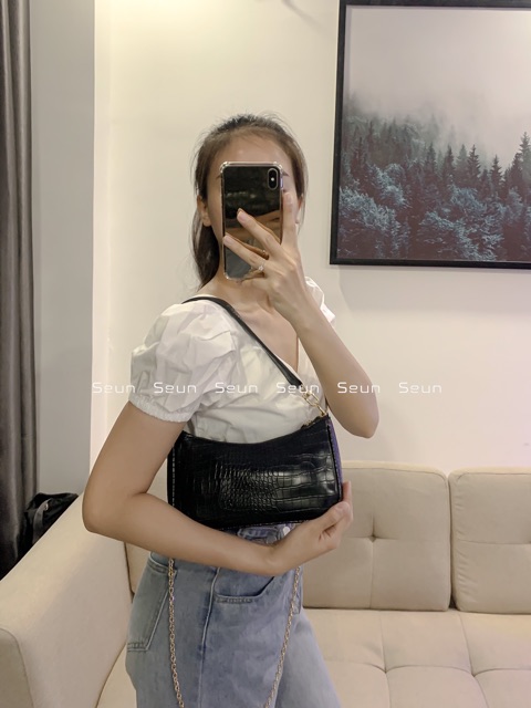 Túi Kẹp Nách Thời Trang Nữ Hàn Quốc SEUN Đẹp Cao Cấp Hot Trend - Túi Đeo Chéo Da Cá Sấu Cronabag | BigBuy360 - bigbuy360.vn