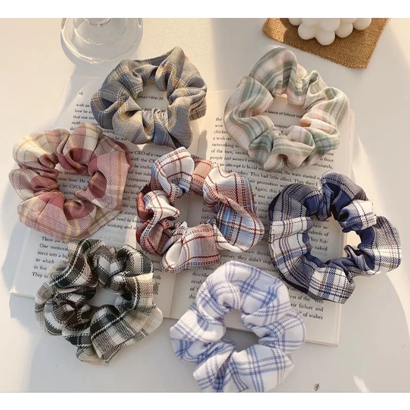 Dây cột tóc vải caro thời trang, phụ kiện trang sức CT055 - Filibra