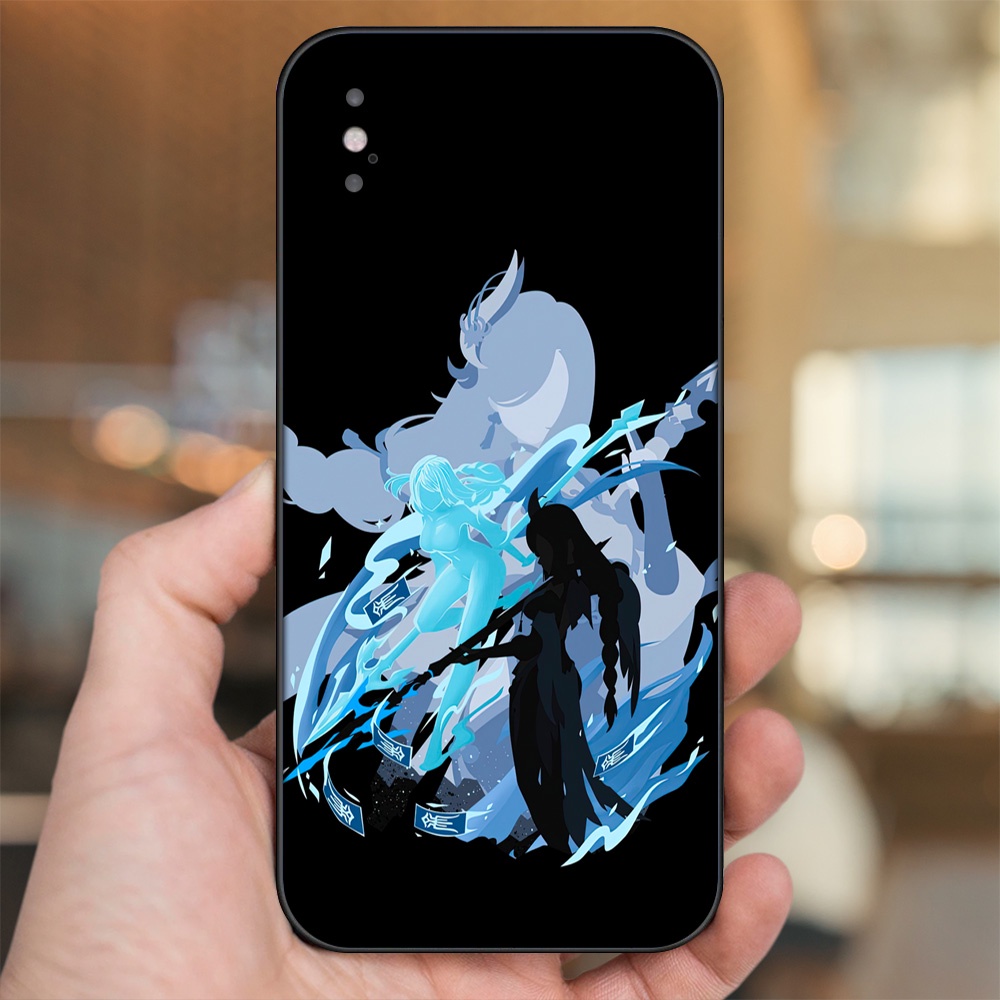 Ốp lưng iPhone X, Xs dẻo đen cạnh vuông in hình Shenhe Genshin Impact