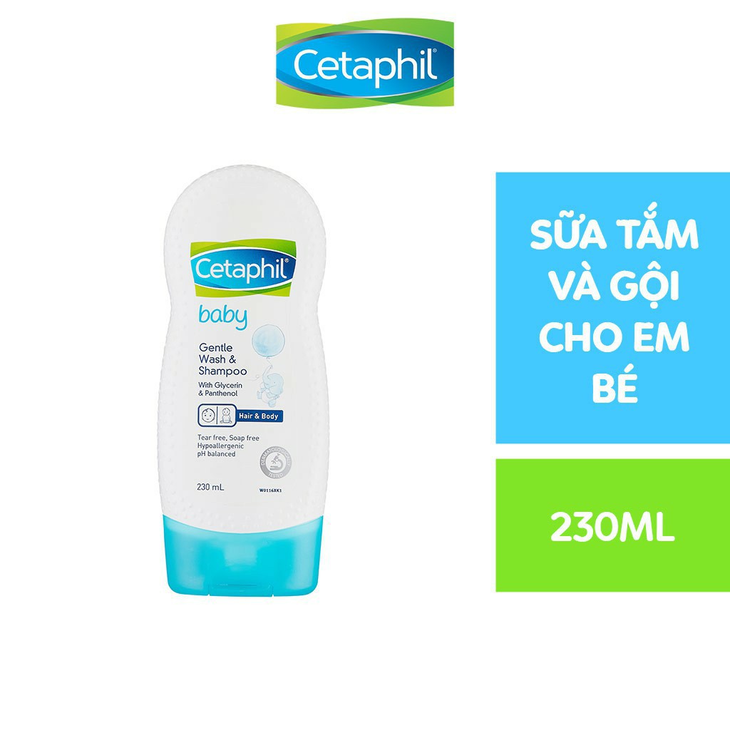 Sữa tắm gội 2 trong 1 Cetaphil Baby Gentle Wash &amp; Shampoo 230ml
