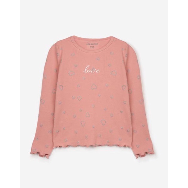 Áo len trái tim nhũ hồng -mã 736 size:6y(17-19kg)