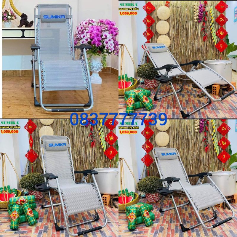 Ghế xếp thư giãn Sumika 179 (Màu xám) | BigBuy360 - bigbuy360.vn