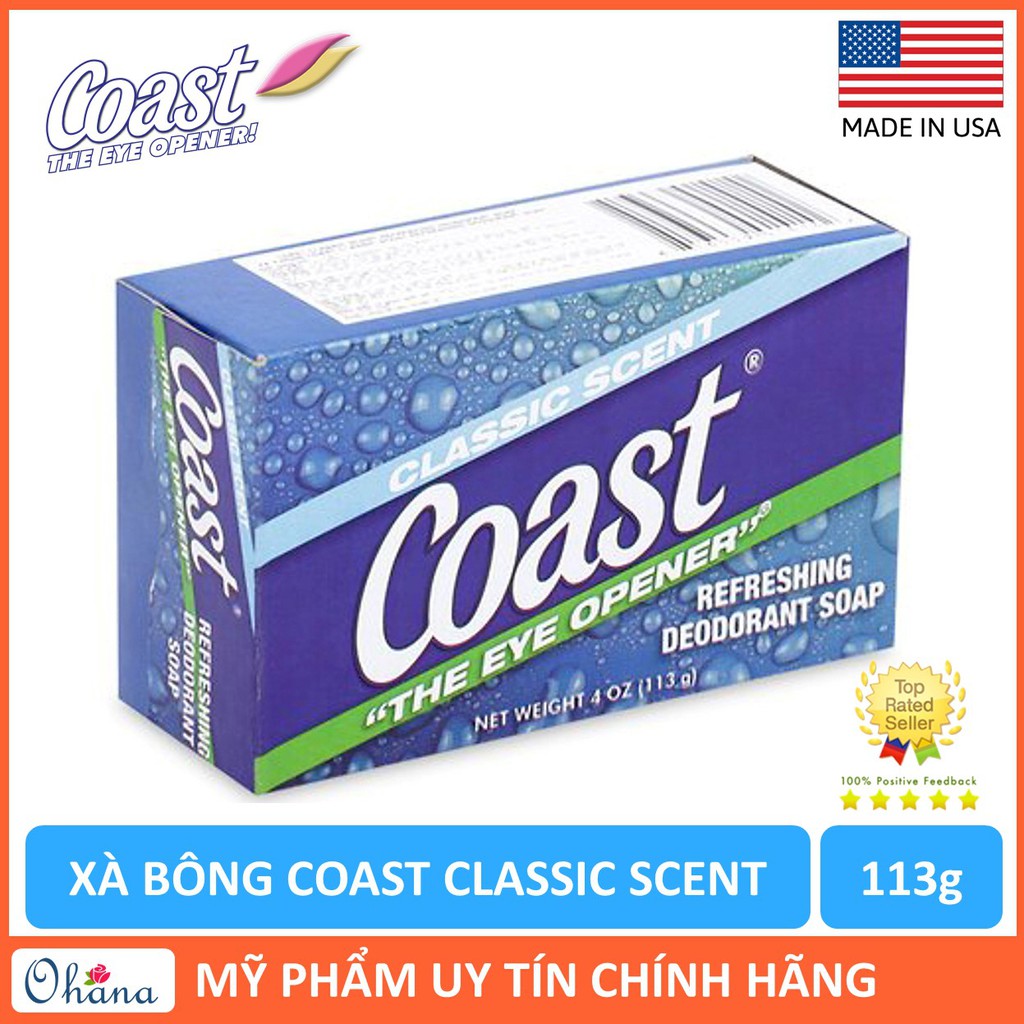 Xà bông cục Coast Classic Scent Refreshing Deodorant Soap (113g)