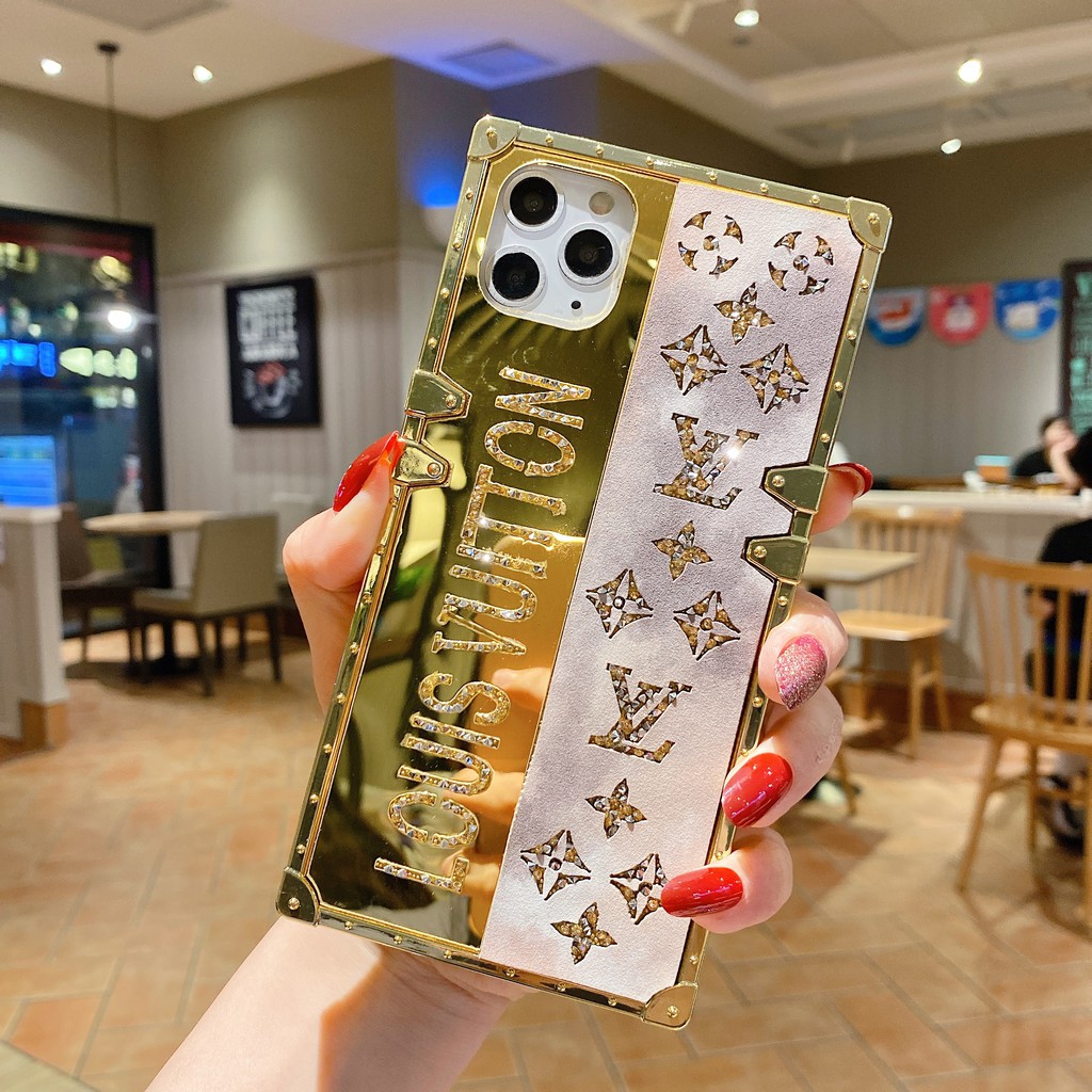 Ốp Điện Thoại Mềm Tráng Gương Họa Tiết Thương Hiệu LV Dành Cho iphone 13 12 11 Pro max XR 8 7 Plus