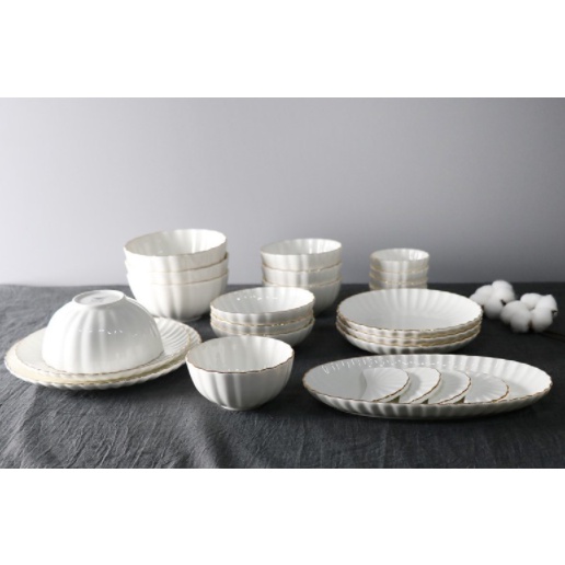 Set tân gia 6 người 20P Cotton - Erato - Hàng nhập khẩu Hàn Quốc (Set bát đĩa Hàn Quốc, Bộ bát đĩa)