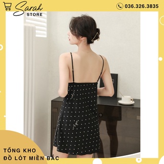 Váy Ngủ Lụa ,Đầm Ngủ Lụa Cao Cấp ( Chấm Bi )