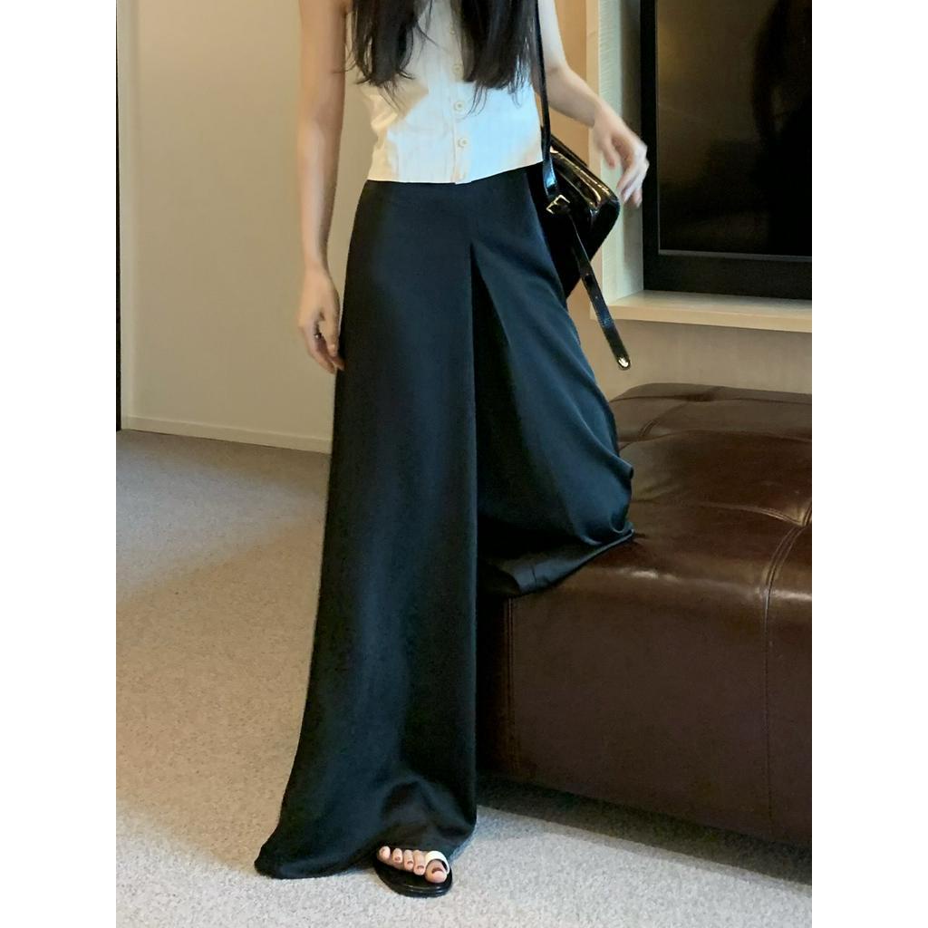 Quần Dài Ống Rộng Lưng Cao Màu Sắc Đơn Giản 63805