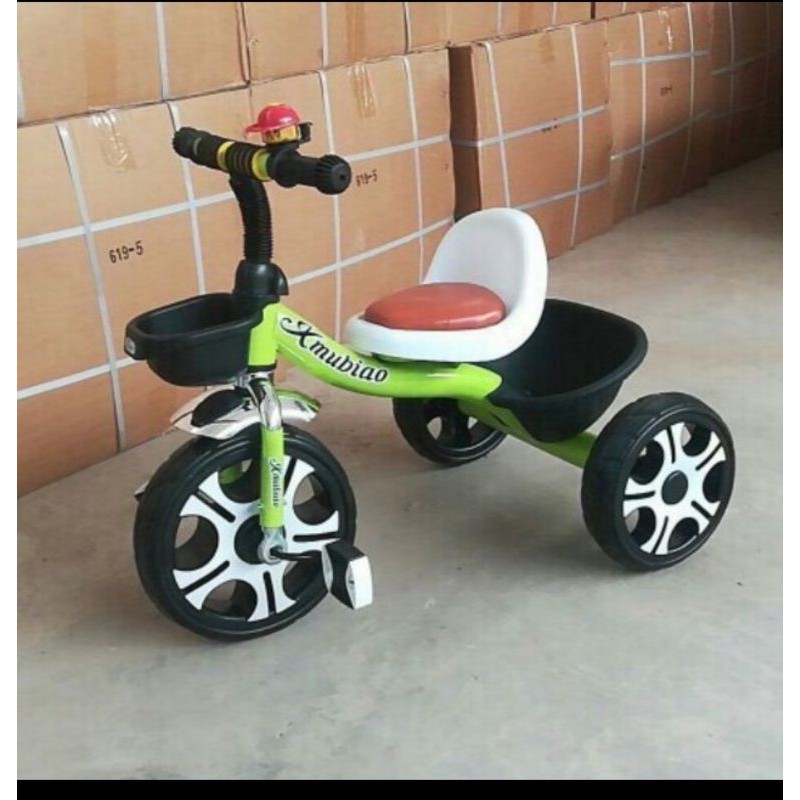 [Free Ship] Xe đạp 3 bánh ghế da cho bé từ 2 đến 5 tuổi có giỏ và hộp đựng đồ chơi