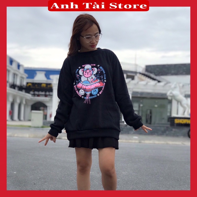 Áo Sweater nam nữ fom rộng unisex chất nỉ bông in hình đĩa bay oversize đến 68kg mặc vừa phong cách Hàn Quốc AT 1122 | BigBuy360 - bigbuy360.vn