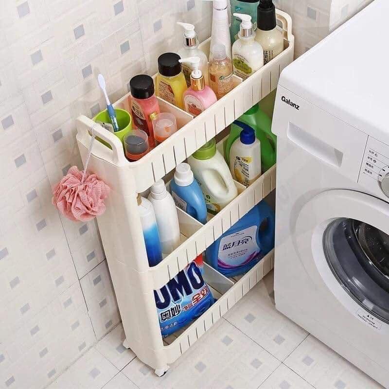 Kệ Để Chai Lọ 3 Tầng Có Bánh Xe