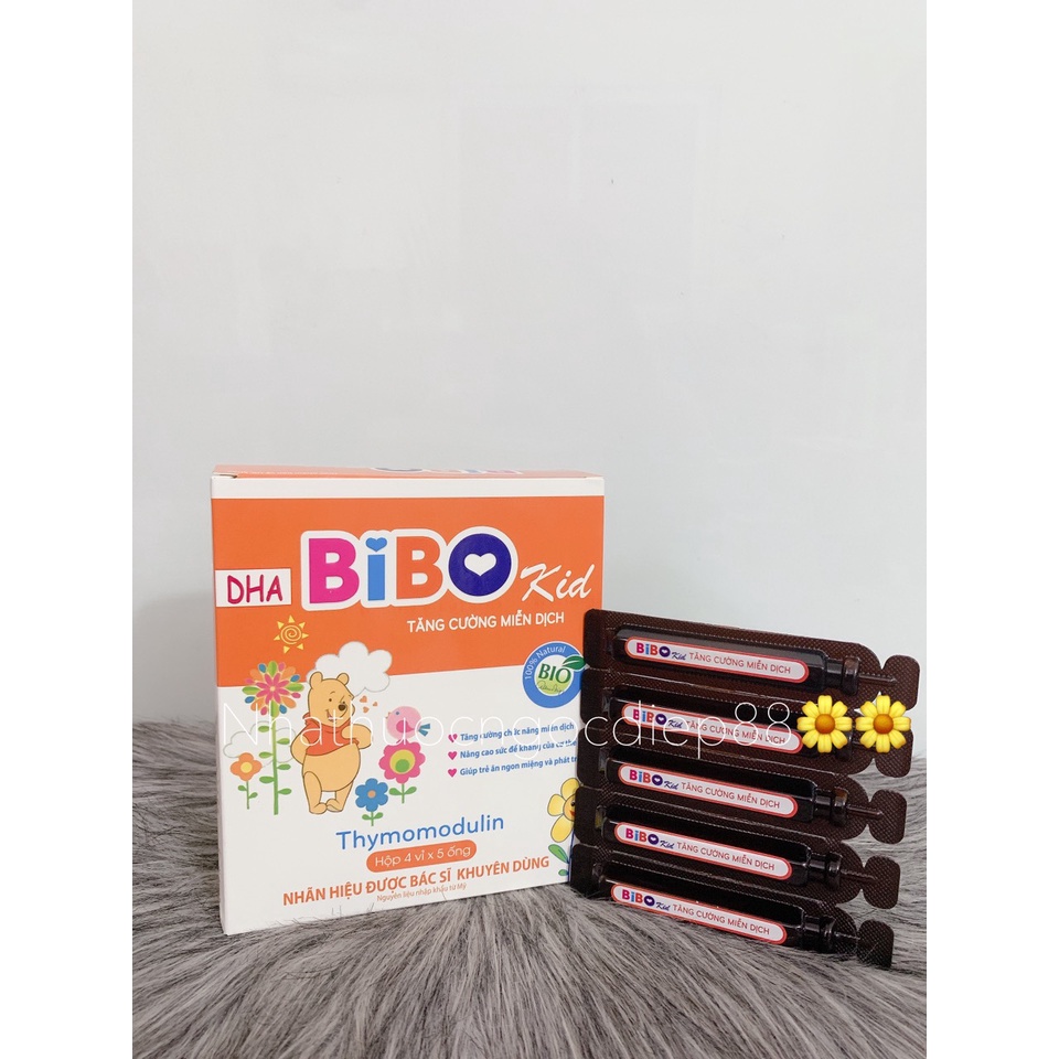 Siro DHA Bibo kid - Tăng cường miễn dịch, sức đề kháng, giúp bé ăn ngon và phát triển ( Hộp 20 ống )