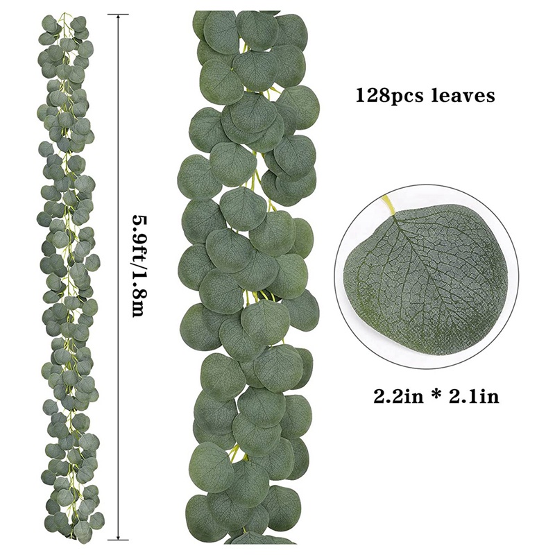 Set 10 Dây Lá Bạch Đàn Nhân Tạo Dùng Để Trang Trí 60Ft