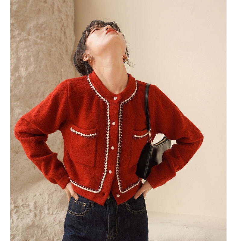 Áo Cardigan tay dày hai túi trước phong cách tiểu thư hàn quốc 14