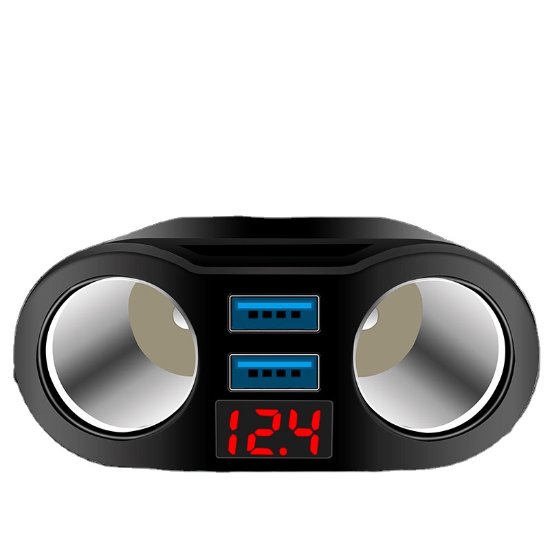 ✅Tất cả QC Passed✅ Ổ Cắm Sạc Nhanh Với 4 Cổng Vôn Kế 3.1A Cho Xe Hơi